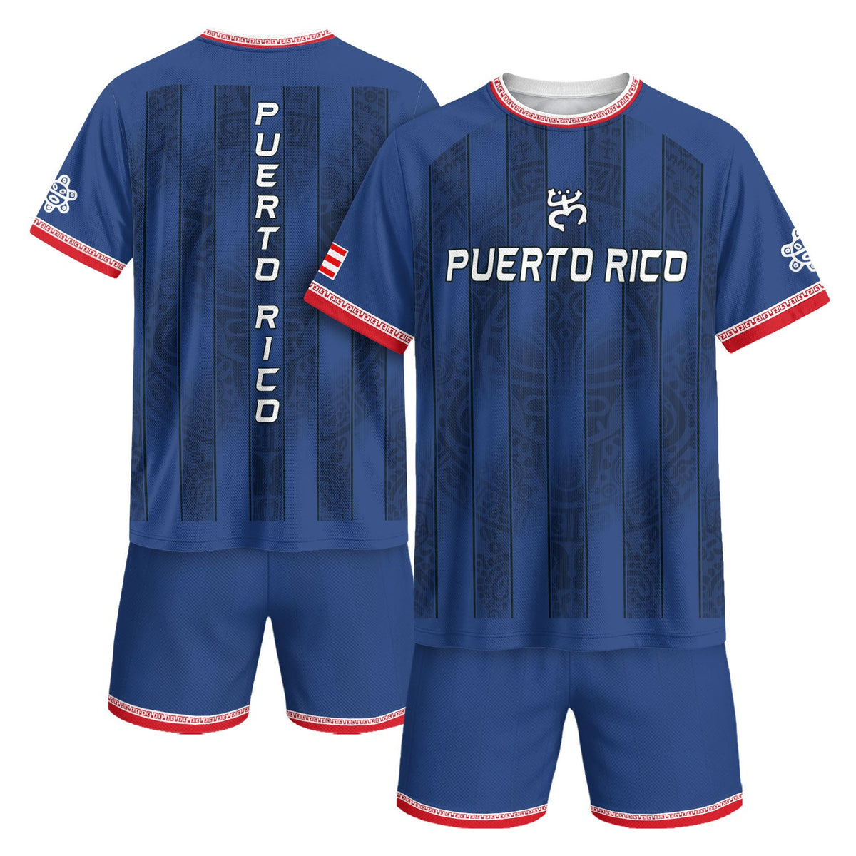 Puerto Rico Soccer Jersey for Men and Women, Striped Navy Boricua Pride Art, Trending Puerto Rico Jersey with Puerto Rico Shirt Appeal, Northryn Co.