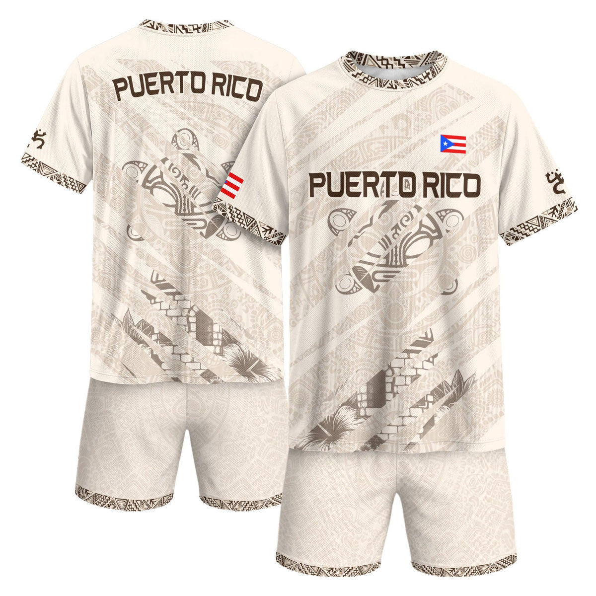 Taino Coqui White Puerto Rico Soccer Jersey for Men and Women, - Tribal Print Performance, Top Puerto Rico Jersey and Puerto Rico Shirt, Northryn Co.