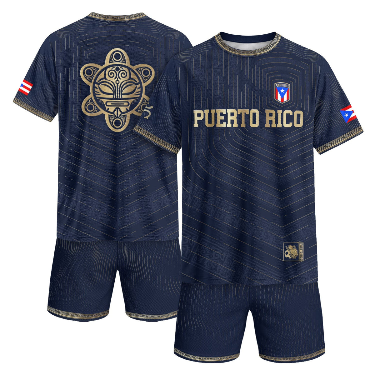 Coqui Frog Navy Gold Puerto Rico Soccer Jersey for Men and Women, Boricua Taino Tribal National, Puerto Rico Jersey, Puerto Rico Shirt, Northryn Co.