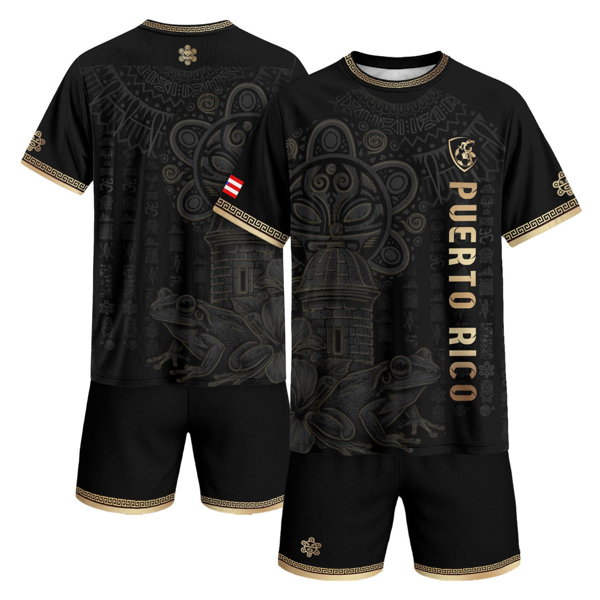 Puerto Rico Soccer Jersey in Black Gold for Men and Women, Puerto Rican for Mens, Best Puerto Rico Shirt with Puerto Rico Jersey Style, Northryn Co.