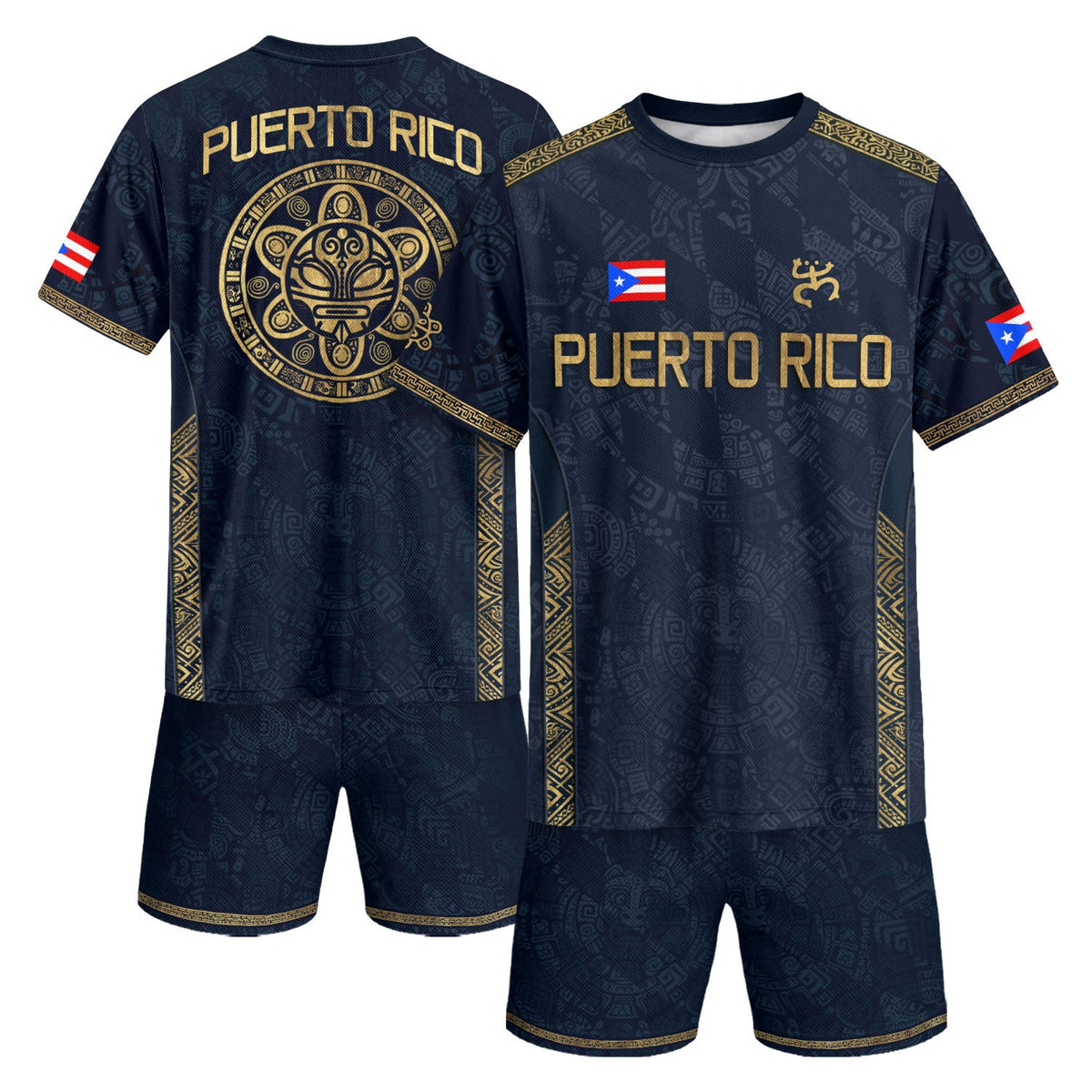 Coqui Frog Navy Gold Puerto Rico Soccer Jersey for Men and Women, Taino Boricua Pride, Top Puerto Rico Jersey and Puerto Rico Shirt, Northryn Co.