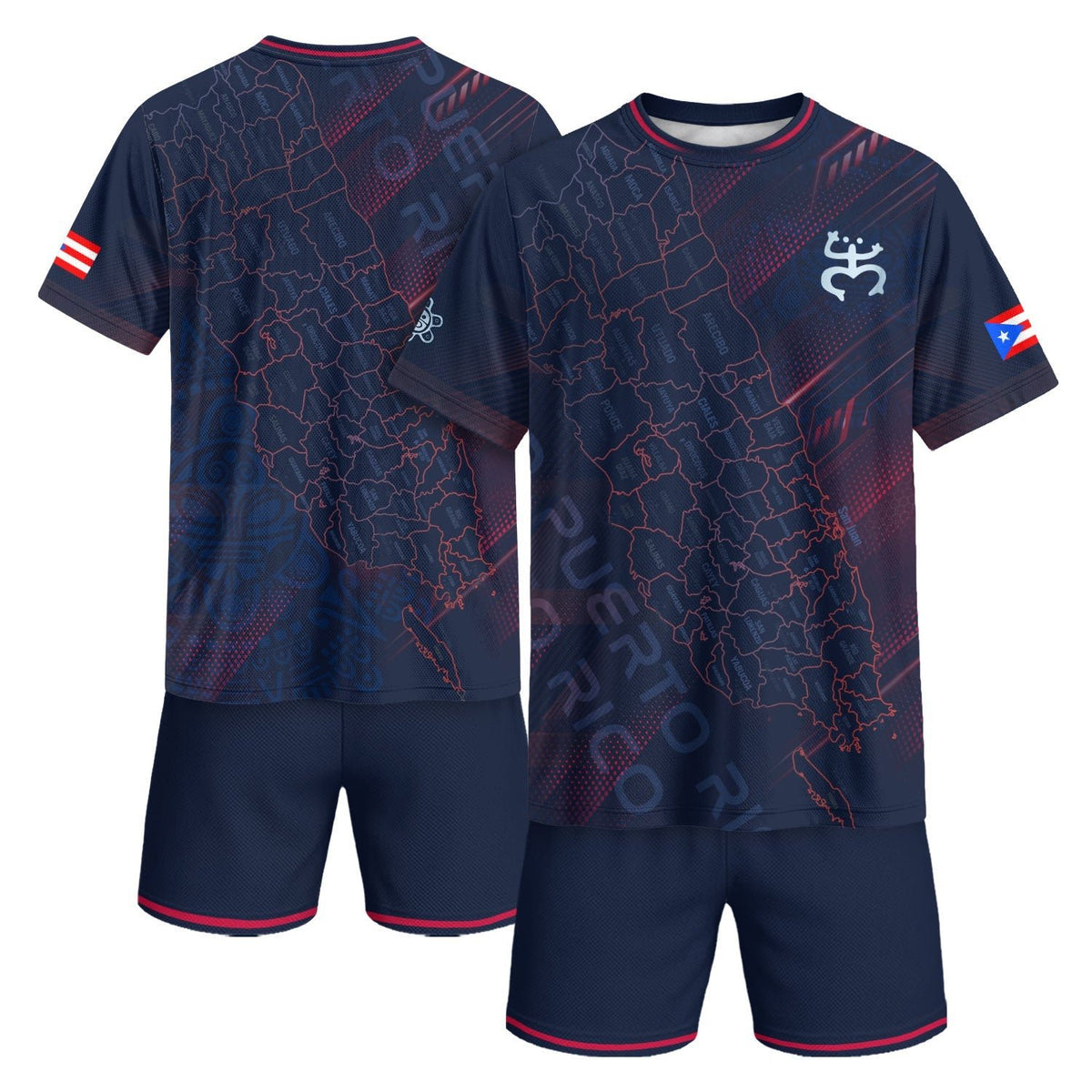 Puerto Rico Soccer Jersey with Heritage Orgullo for Men and Women, Soul Navy Island Map Coqui, Puerto Rico Shirt and Puerto Rico Jersey, Northryn Co.