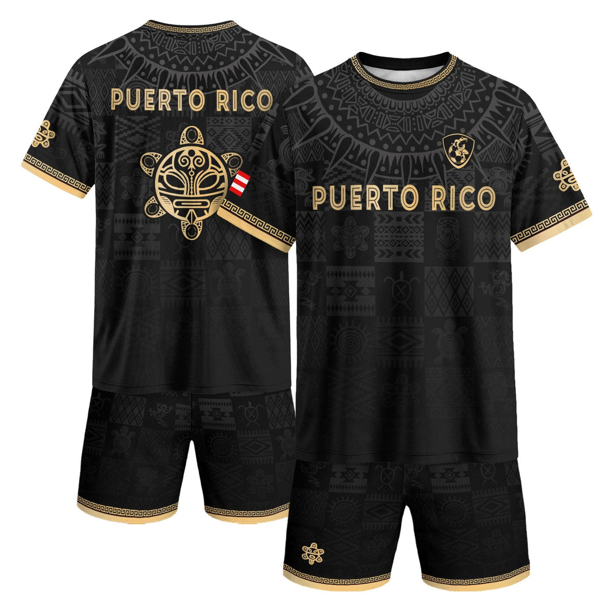 Puerto Rico Soccer Jersey for Men and Women, Black Gold for Puerto Rican Mens, Standout Puerto Rico Jersey with Puerto Rico Shirt Pride, Northryn Co.