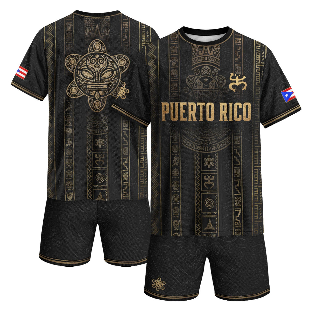 Taino Heritage Black Puerto Rico Soccer Jersey for Men and Women, Petroglyph, Trending Puerto Rico Shirt with Puerto Rico Jersey Appeal, Northryn Co.