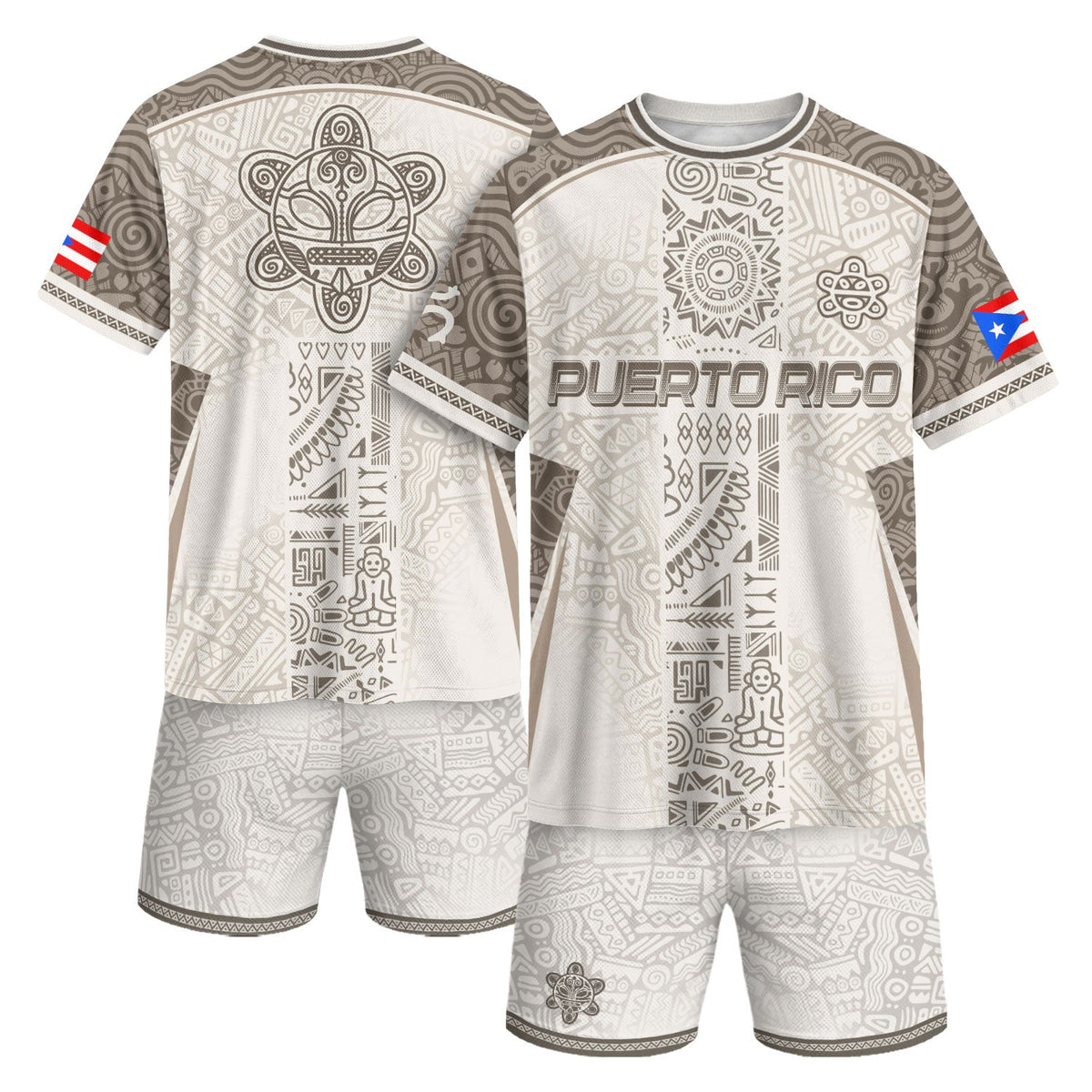 Boricua Pride White Puerto Rico Soccer Jersey for Men and Women, Tribal Pattern, Best Puerto Rico Shirt with Puerto Rico Jersey Style, Northryn Co.