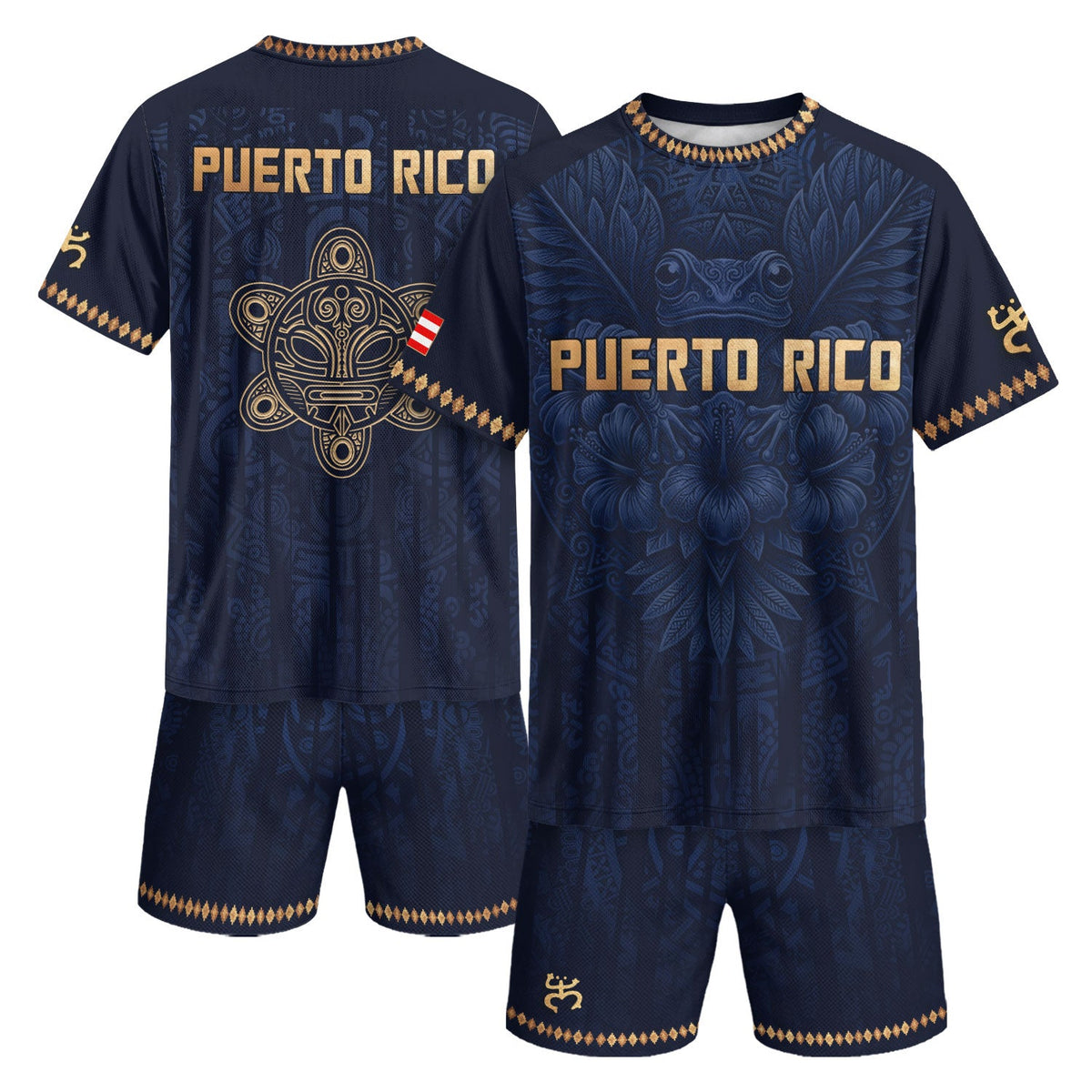 Taino Turtle Navy Gold Puerto Rico Soccer Jersey for Men and Women, Coqui Frog Hibiscus Boricua, Puerto Rico Jersey, Puerto Rico Shirt, Northryn Co.
