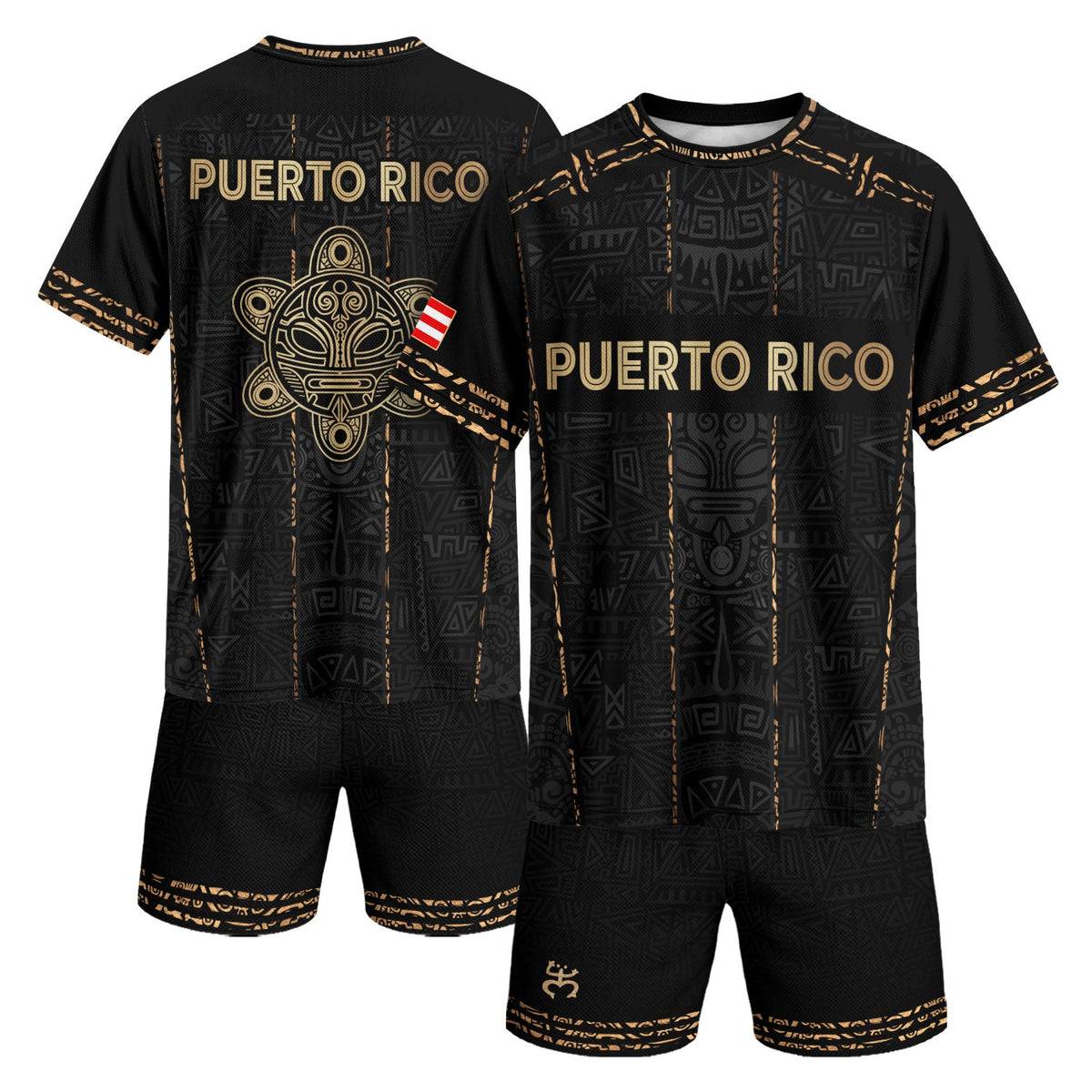 Taino Turtle Black Puerto Rico Soccer Jersey for Men and Women, Tribal Boricua, Standout Puerto Rico Shirt with Puerto Rico Jersey Pride, Northryn Co.