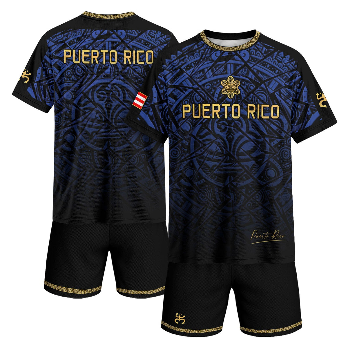 Taino Turtle Navy Gold Puerto Rico Soccer Jersey for Men and Women, Tribal Pride Boricua Sport, Puerto Rico Shirt and Puerto Rico Jersey, Northryn Co.