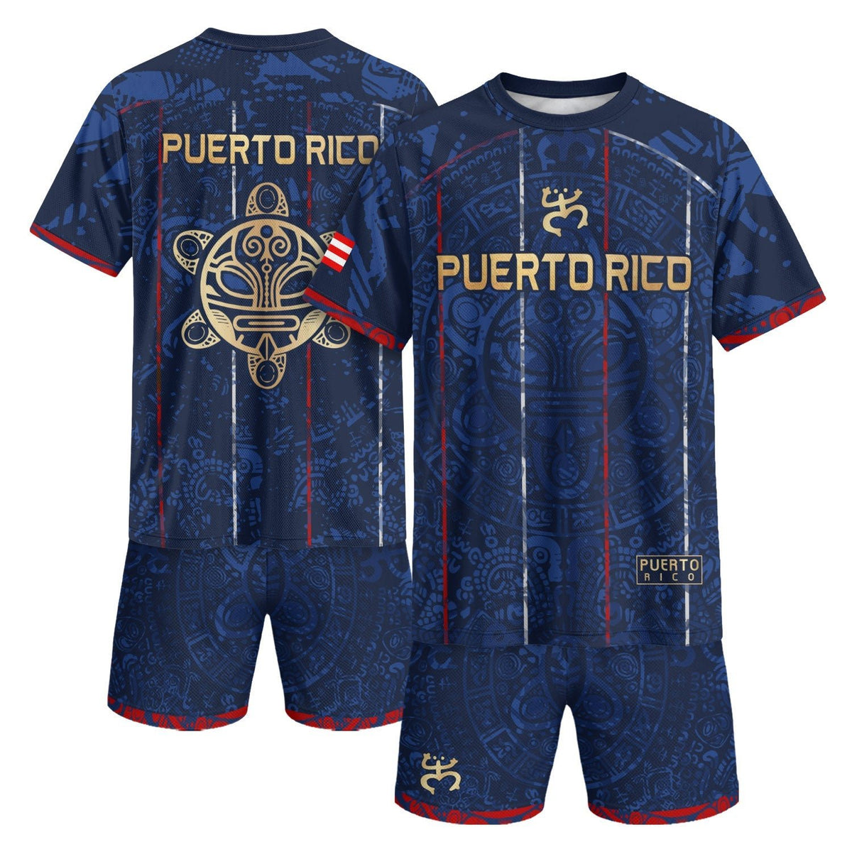 Puerto Rico Soccer Jersey for Men and Women, Navy Taino Turtle Pride Art, Trending Puerto Rico Jersey with Puerto Rico Shirt Appeal, Northryn Co.