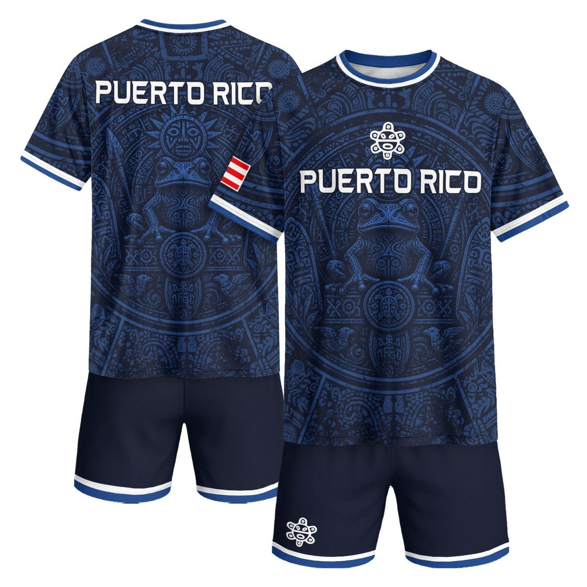 Puerto Rico Soccer Jersey in Navy Coqui for Men and Women, Taino Cultural Emblem, Best Puerto Rico Shirt with Puerto Rico Jersey Style, Northryn Co.