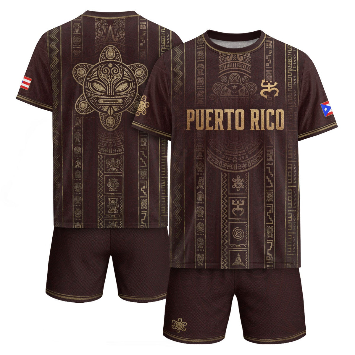 Boricua Pride Maroon Gold Puerto Rico Soccer Jersey for Men and Women, Taino Heritage, Top Puerto Rico Jersey and Puerto Rico Shirt, Northryn Co.