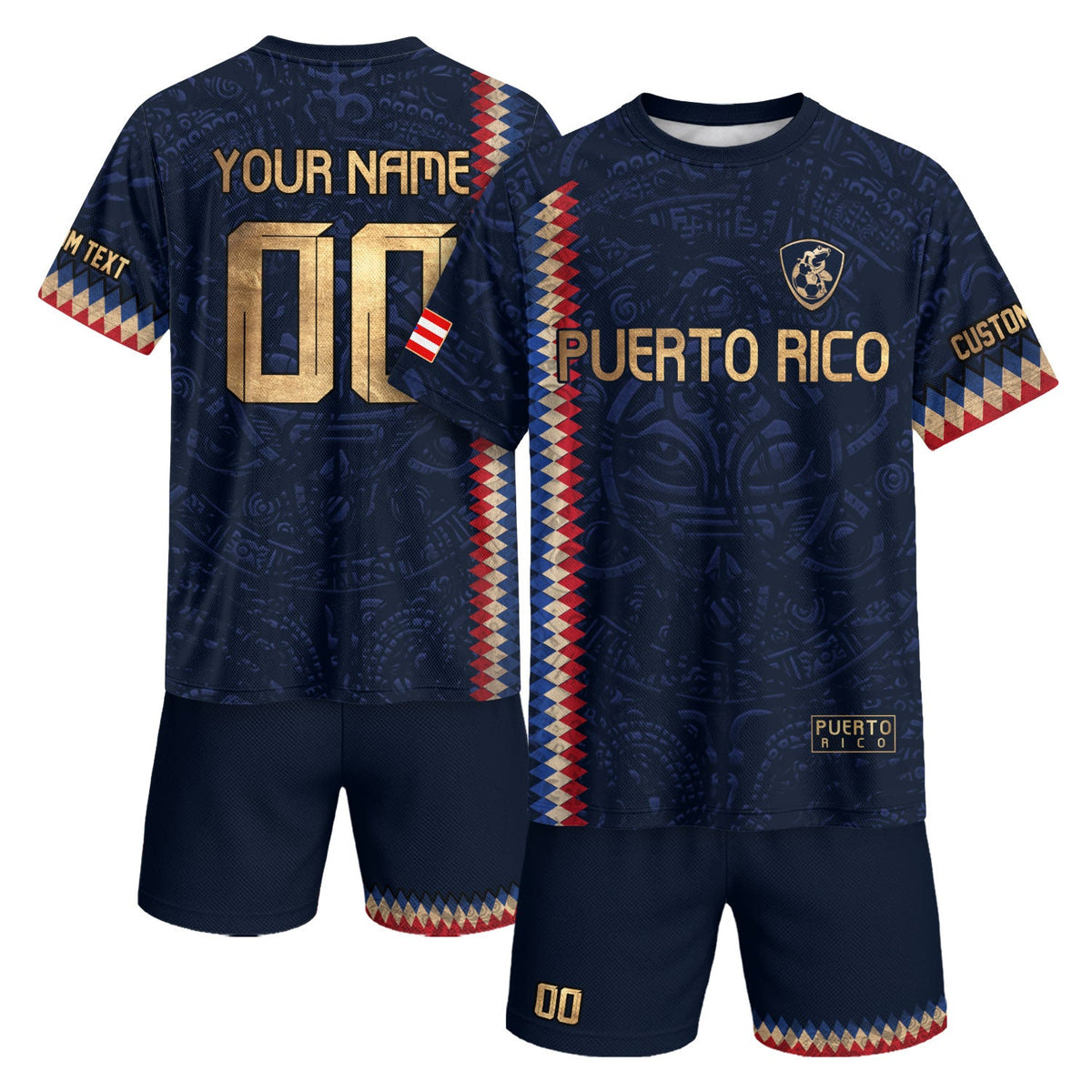 Custom Puerto Rico Soccer Jersey for Men and Women, Navy Blue Puerto Rican Spirit, Personalized Football Jersey as a Puerto Rico Shirt, Northryn Co.