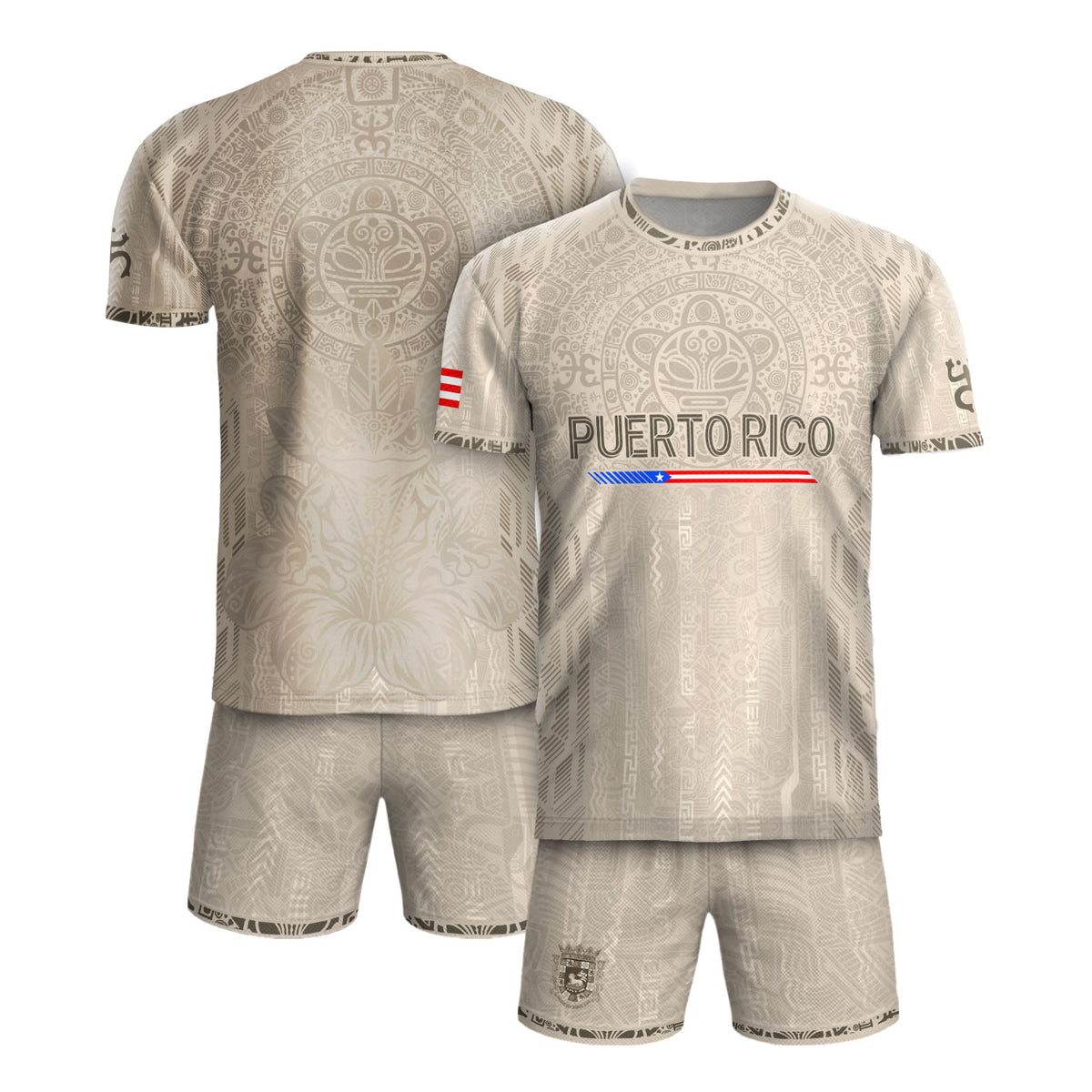 Puerto Rico Soccer Jersey Taíno Heritage Sand Beige Football Shirt Men Boricua Apparel