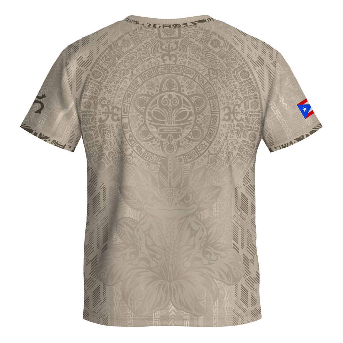 Authentic Youth Beige Puerto Rico Taino Sun Flag Athletic Team Soccer Jersey Shirt