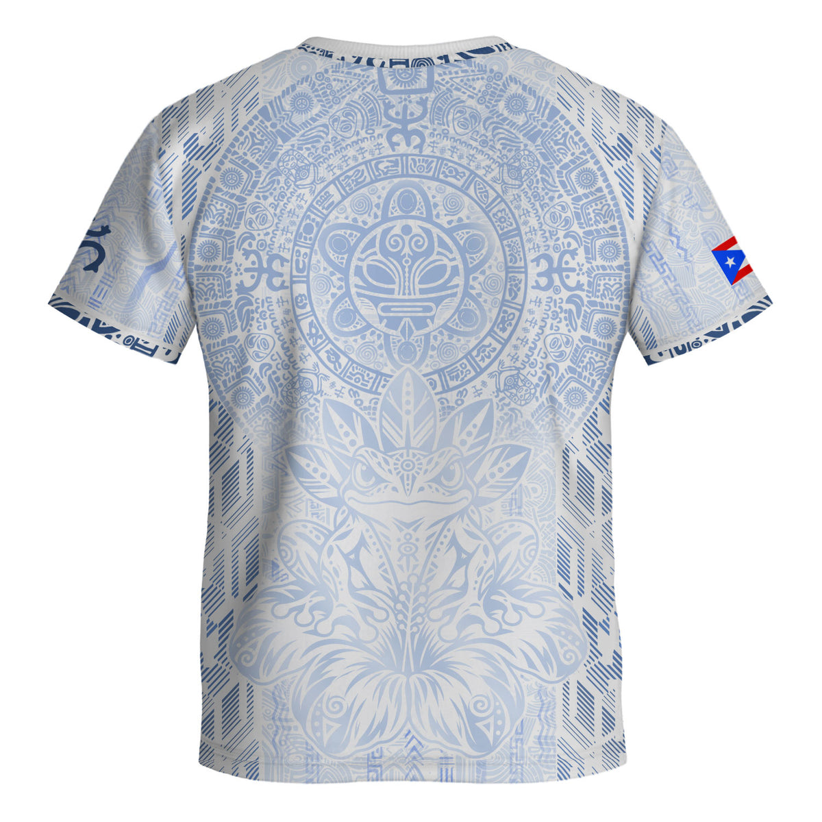Authentic Youth White Puerto Rico Taino Sun Flag Athletic Team Soccer Jersey Shirt
