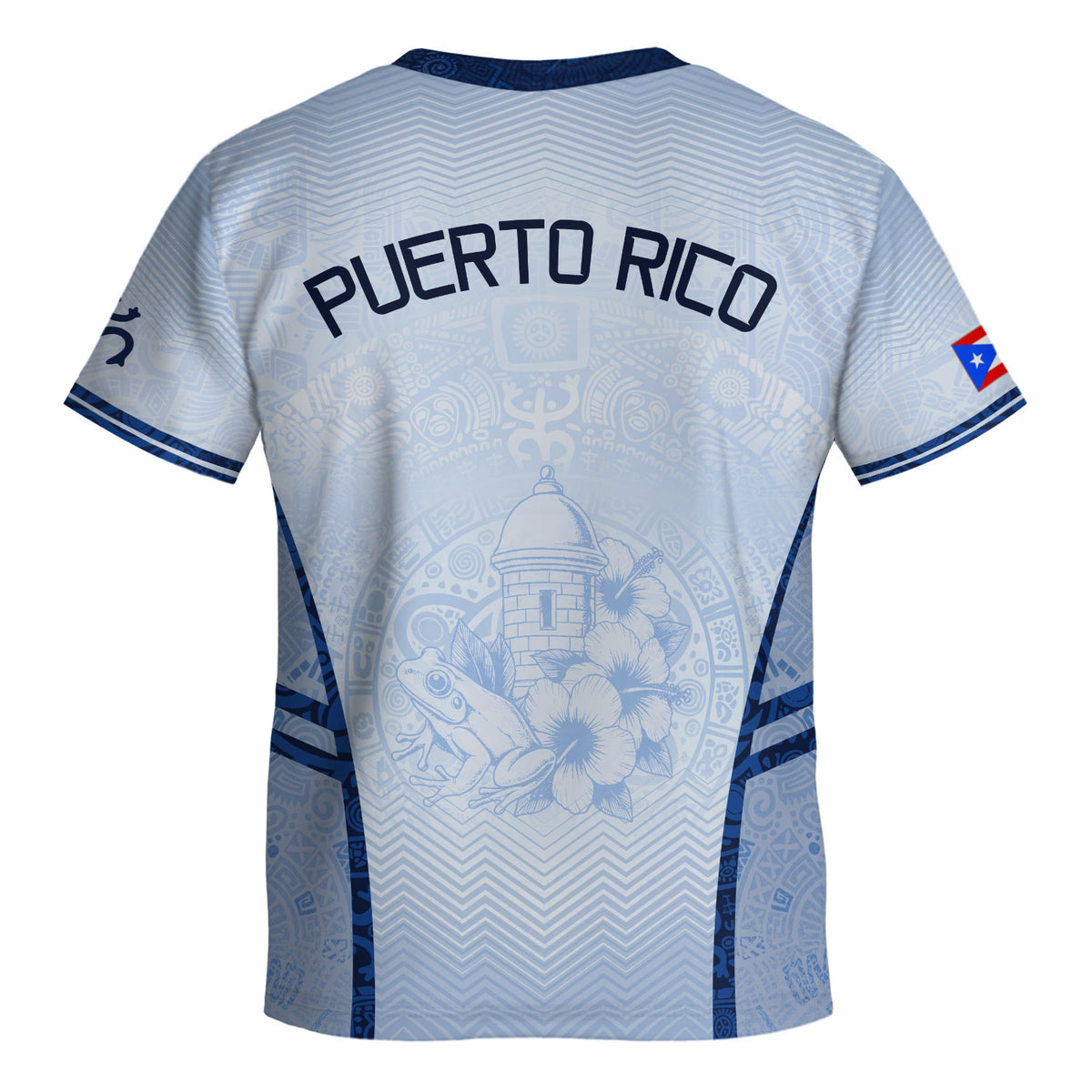 Vibrant Youth Puerto Rico Taino Coqui Frog Sun Athletic Team Soccer Jersey Shirt Top