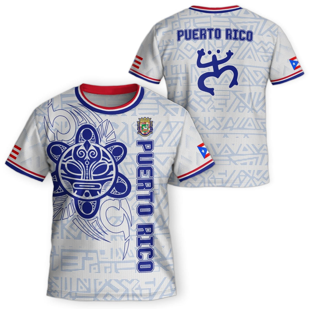 Kids Puerto Rico Soccer Jersey, White Blue Taino Sun Coqui Boricua for Boy and Girl, Youth Soccer Jersey, Puerto Rico Kids Soccer Jersey, Northryn Co.