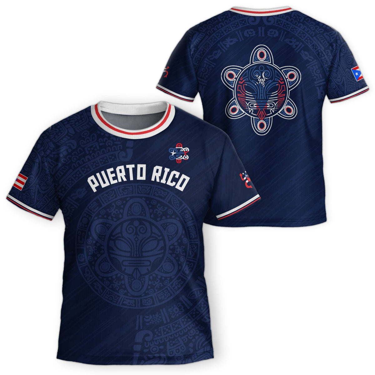 Navy Red White, Kids Puerto Rico Soccer Jersey for Boy and Girl with Taino Sun, Puerto Rico Kids Soccer Jersey Meets Youth Soccer Jersey, Northryn Co.