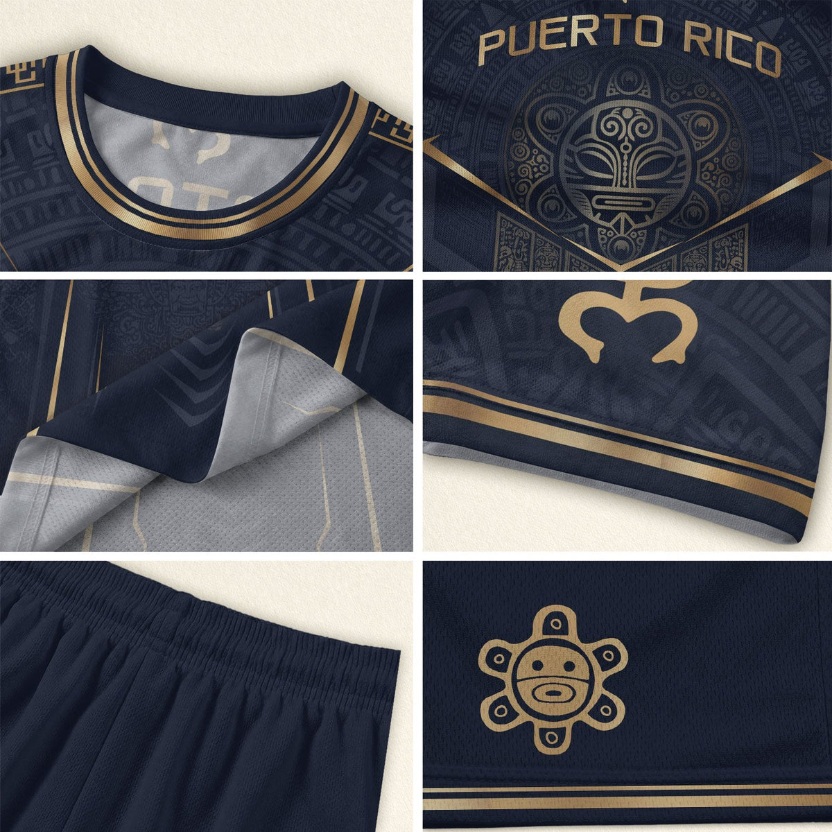 Coqui Frog Navy Gold Puerto Rico Soccer Jersey for Men and Women, Taino Crest Heritage, Top Puerto Rico Jersey and Puerto Rico Shirt, Northryn Co.