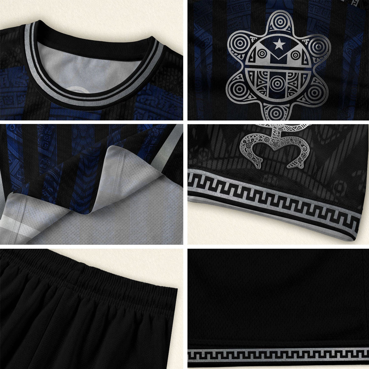 Taino Sun Navy Black Puerto Rico Soccer Jersey for Men and Women, Midnight & Symbol Midnight Blue, Puerto Rico Shirt, Puerto Rico Jersey, Northryn Co.