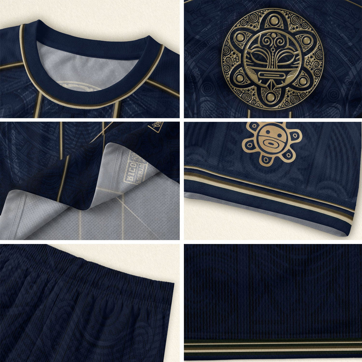 Puerto Rico Soccer Jersey in Elite Navy for Men and Women, Gold Taino Pattern Boricua Pride Top, Puerto Rico Jersey, Puerto Rico Shirt, Northryn Co.
