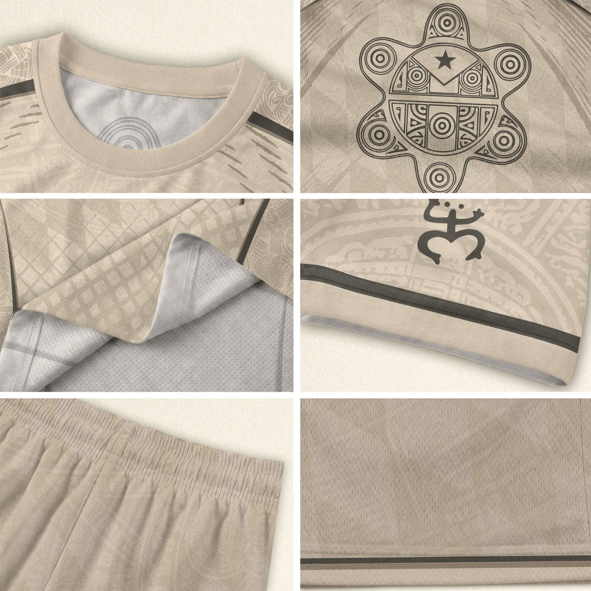 Puerto Rico Soccer Jersey for Men and Women, Beige Coqui Frog & Taino Tribal Pattern Art, Top Puerto Rico Jersey and Puerto Rico Shirt, Northryn Co.