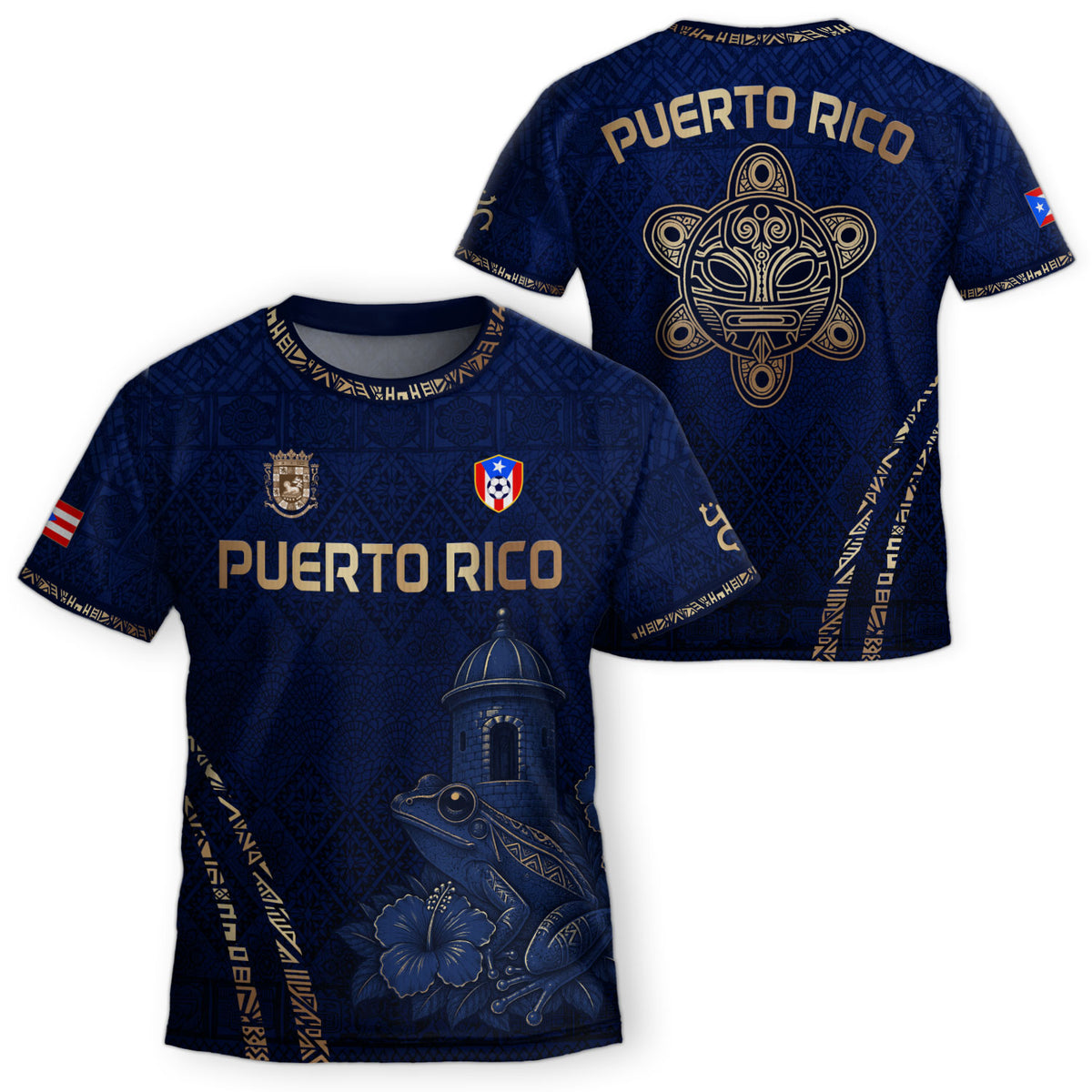 Authentic Youth Puerto Rico Castle Hibiscus Athletic Team Soccer Jersey Shirt Top