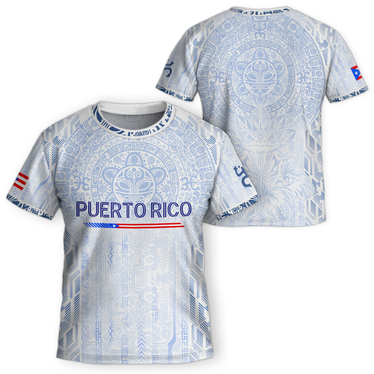 Authentic Youth White Puerto Rico Taino Sun Flag Athletic Team Soccer Jersey Shirt