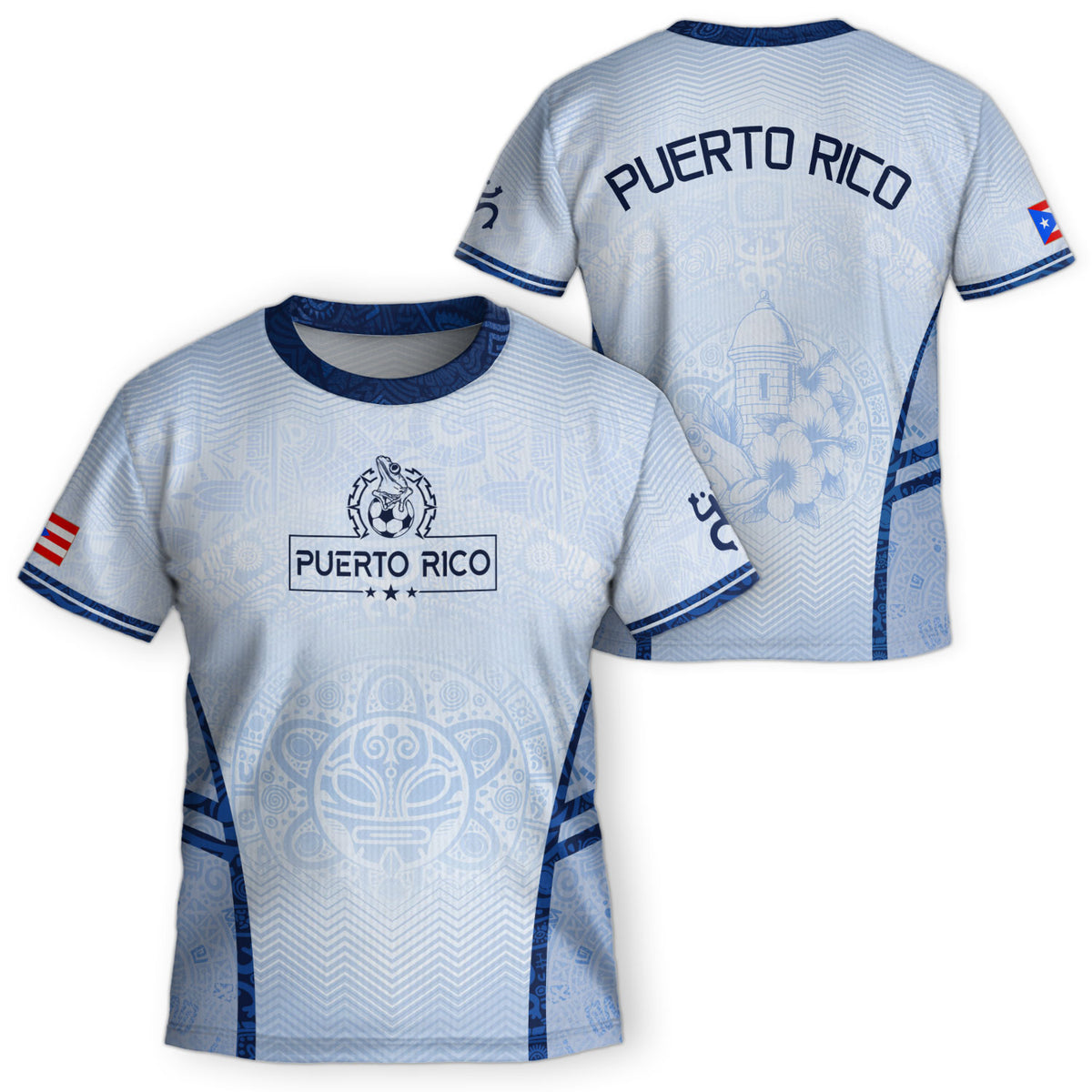 Vibrant Youth Puerto Rico Taino Coqui Frog Sun Athletic Team Soccer Jersey Shirt Top