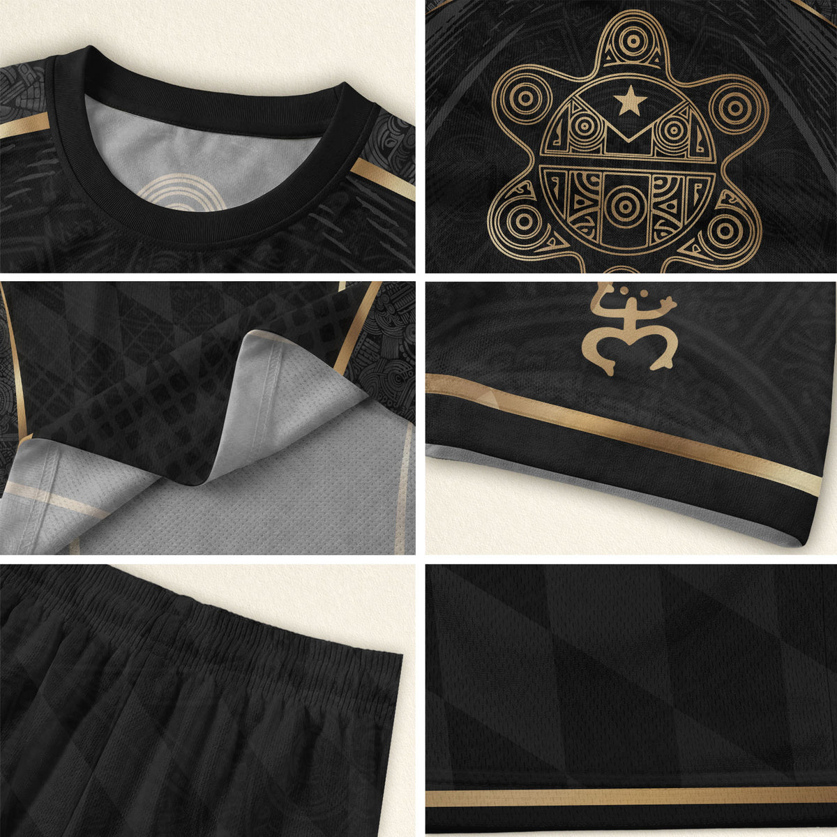 Puerto Rico Soccer Jersey Men Black Gold Taino Coqui Frog Culture Heritage Graphic