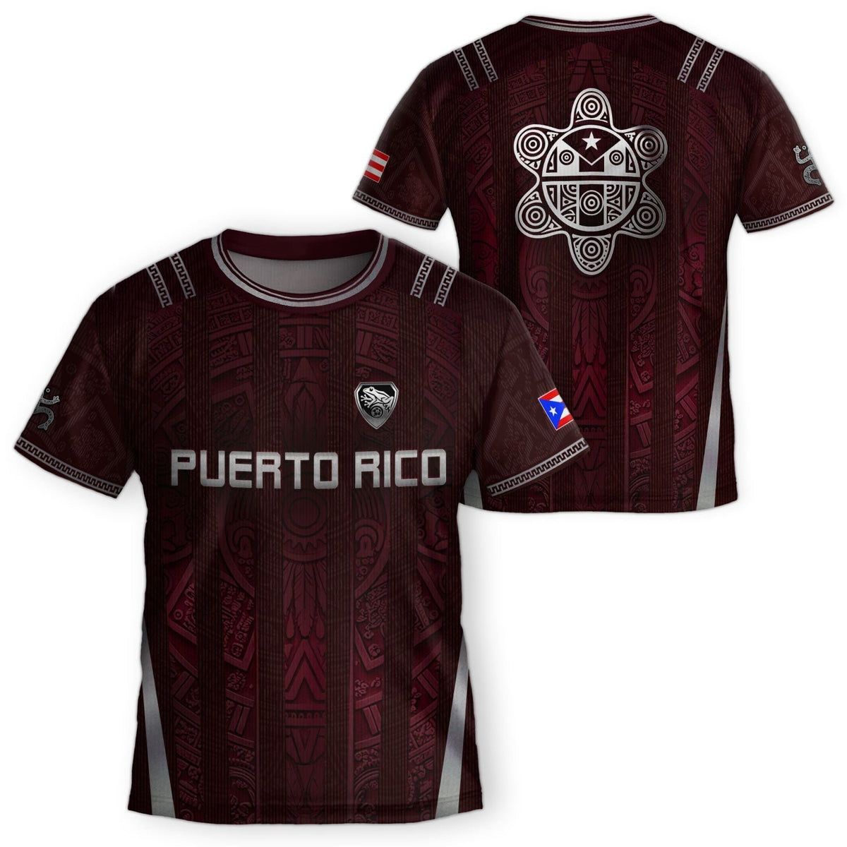 Traditional Maroon, Kids Puerto Rico Soccer Jersey with Taino for Boy and Girl, Puerto Rico Kids Soccer Jersey Meets Youth Soccer Jersey, Northryn Co.