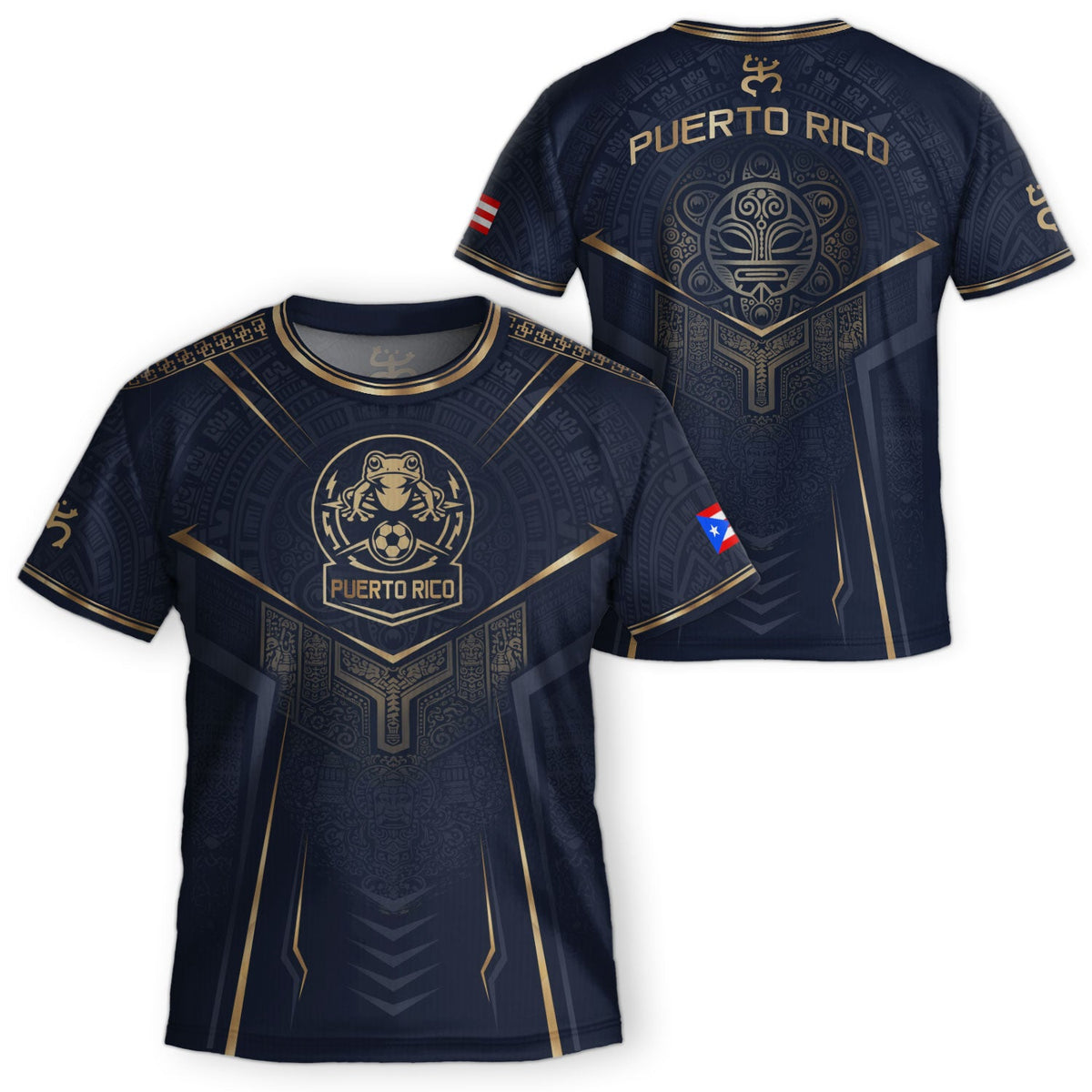 Gold Coqui, Kids Puerto Rico Soccer Jersey for Boy and Girl with Taino Heritage, Puerto Rico Kids Soccer Jersey with Youth Soccer Jersey, Northryn Co.