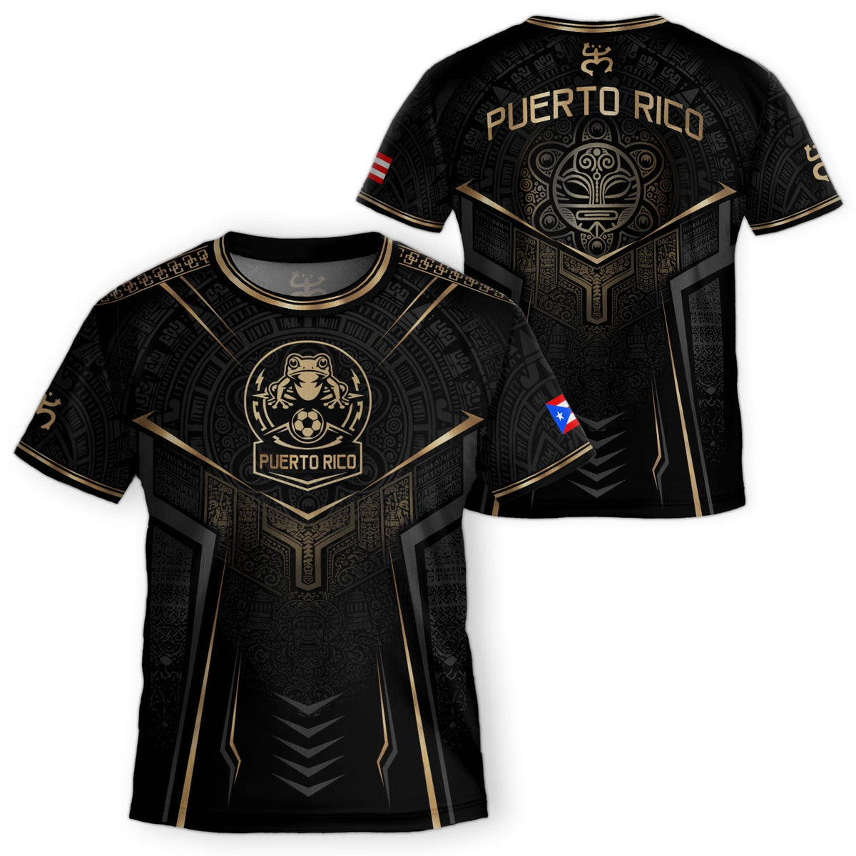 Kids Puerto Rico Soccer Jersey for Boy and Girl, Black Gold Boricua Pride, Youth Soccer Jersey with Puerto Rico Kids Soccer Jersey Pride, Northryn Co.