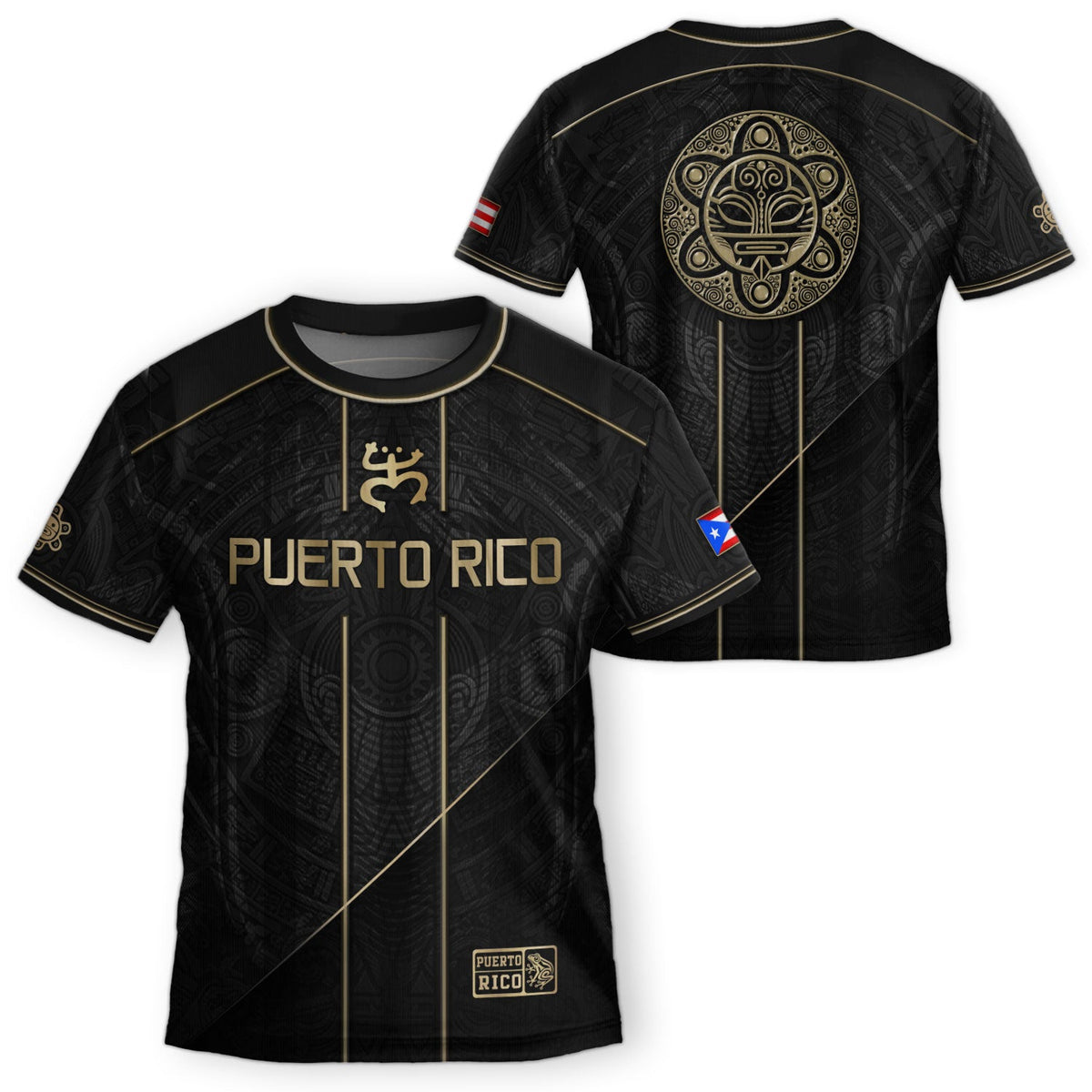 Black Gold Taino, Kids Puerto Rico Soccer Jersey with Coqui Sun for Boy and Girl, Puerto Rico Kids Soccer Jersey and Youth Soccer Jersey, Northryn Co.