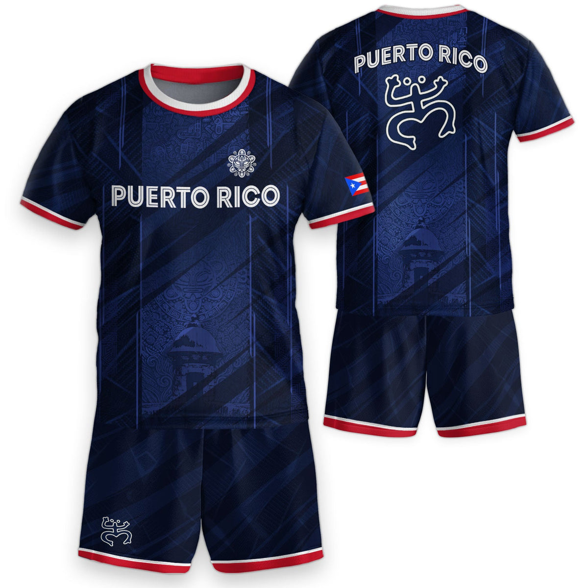 Kids Puerto Rico Soccer Jersey for Boy and Girl, Navy Coqui Frog Garita Heritage, Youth Soccer Jersey and Puerto Rico Kids Soccer Jersey, Northryn Co.