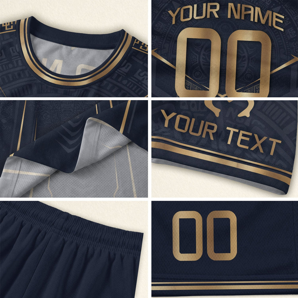 Elegant Navy Gold Coqui, Custom Puerto Rico Soccer Jersey for Men and Women with Taino, Personalized Football Jersey, Puerto Rico Shirt, Northryn Co.