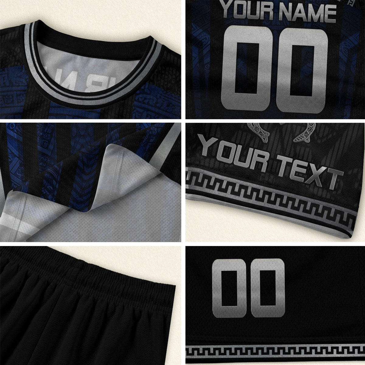 Sleek Navy Silver Tribal, Custom Puerto Rico Soccer Jersey for Men and Women with Taino, Personalized Football Jersey, Puerto Rico Shirt, Northryn Co.