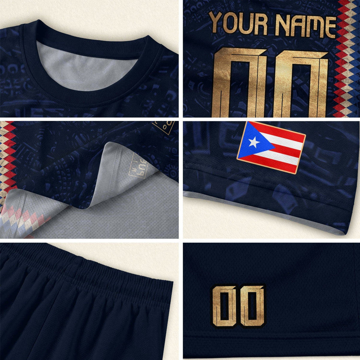 Custom Puerto Rico Soccer Jersey for Men and Women, Navy Blue Puerto Rican Spirit, Personalized Football Jersey as a Puerto Rico Shirt, Northryn Co.