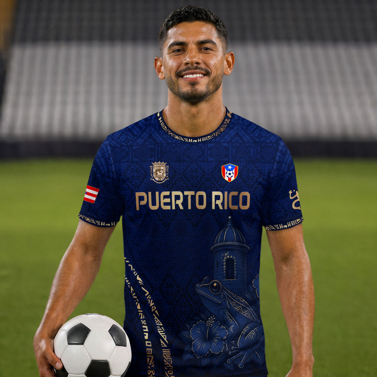 Puerto Rico Soccer Jersey El Morro Coqui Navy Blue Football Shirt Men Boricua Apparel