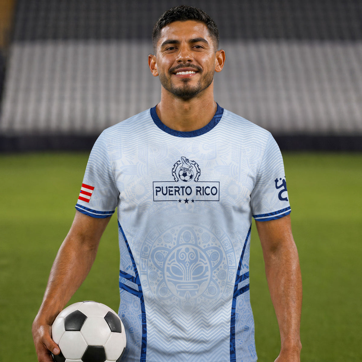 Puerto Rico Soccer Jersey Taino Sun Coqui Boricua White Football Jersey Men
