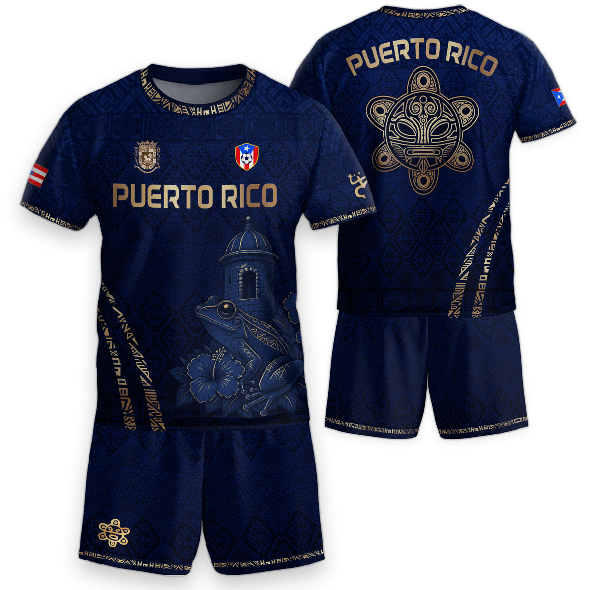 Authentic Youth Puerto Rico Castle Hibiscus Athletic Team Soccer Jersey Shirt Top