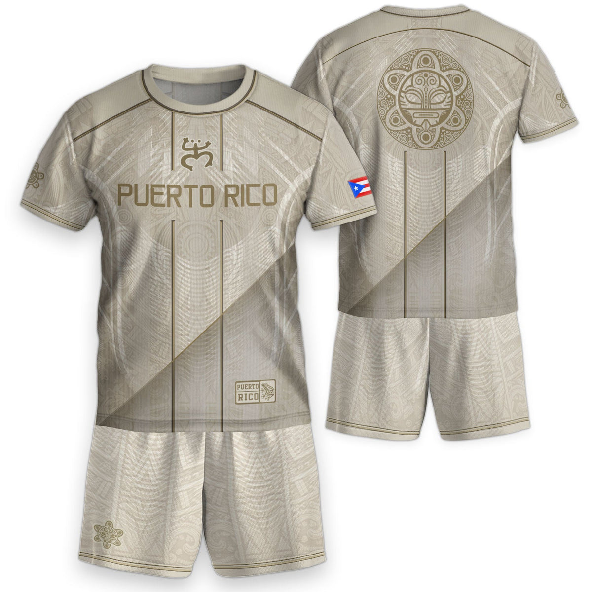 Kids Puerto Rico Soccer Jersey, Classic Beige Taino Coqui Frog for Boy and Girl, Youth Soccer Jersey with Puerto Rico Kids Soccer Jersey, Northryn Co.