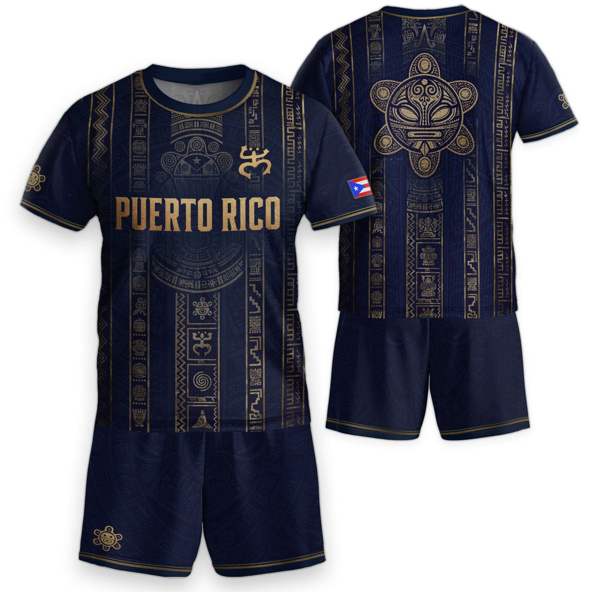 Navy Taino, Kids Puerto Rico Soccer Jersey with Coqui Frog for Boy and Girl, Puerto Rico Kids Soccer Jersey for Youth Soccer Jersey Fans, Northryn Co.