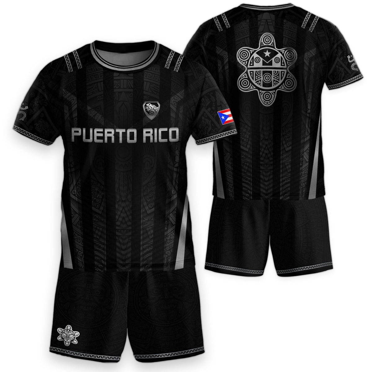 Kids Puerto Rico Soccer Jersey, Sleek Black Taino Coqui Frog for Boy and Girl, Youth Soccer Jersey Meets Puerto Rico Kids Soccer Jersey, Northryn Co.