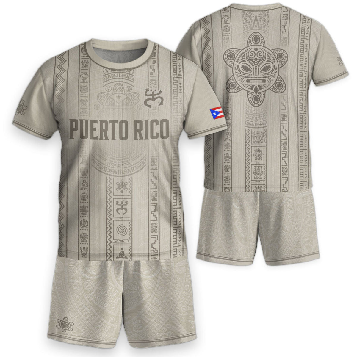 Kids Puerto Rico Soccer Jersey, Desert Beige Taino Coqui Frog for Boy and Girl, Youth Soccer Jersey Meets Puerto Rico Kids Soccer Jersey, Northryn Co.