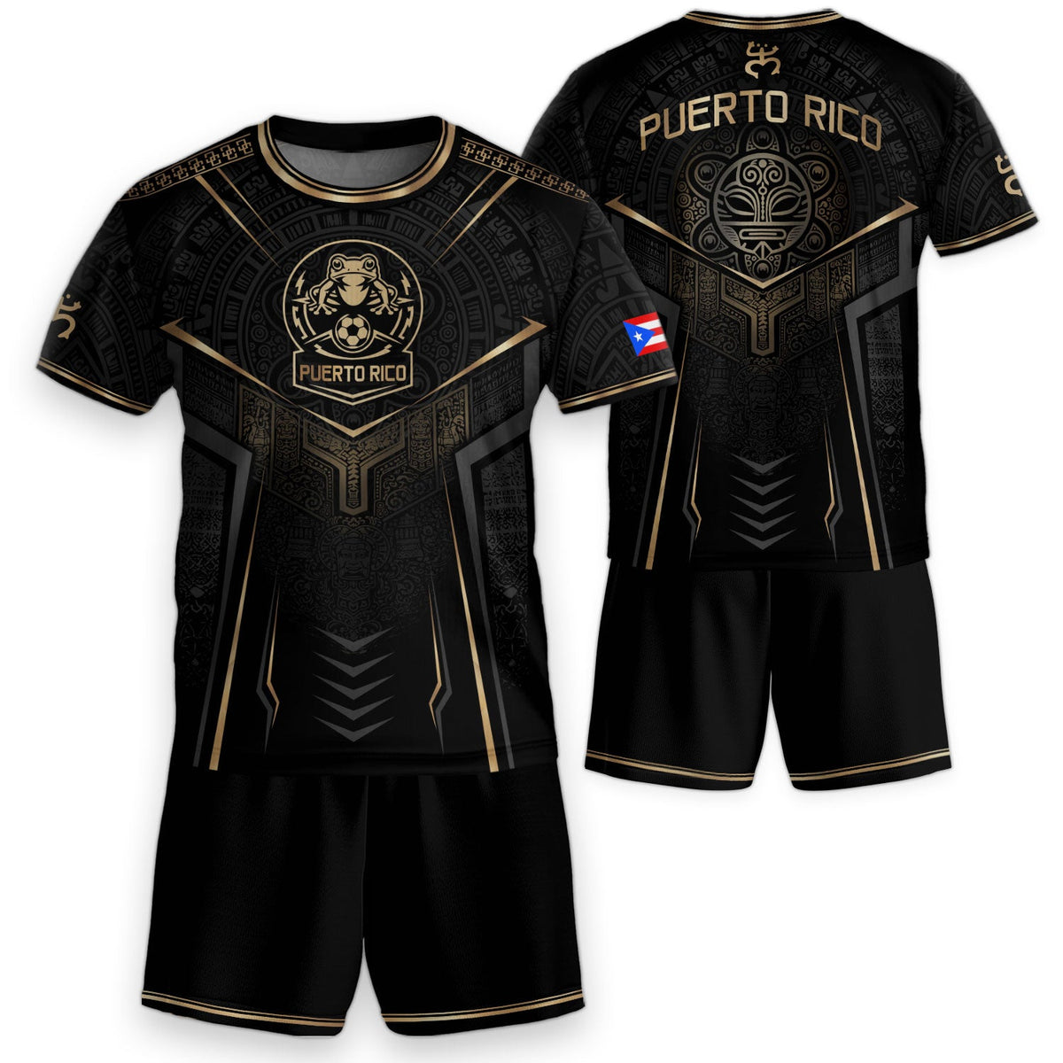 Kids Puerto Rico Soccer Jersey for Boy and Girl, Black Gold Boricua Pride, Youth Soccer Jersey with Puerto Rico Kids Soccer Jersey Pride, Northryn Co.