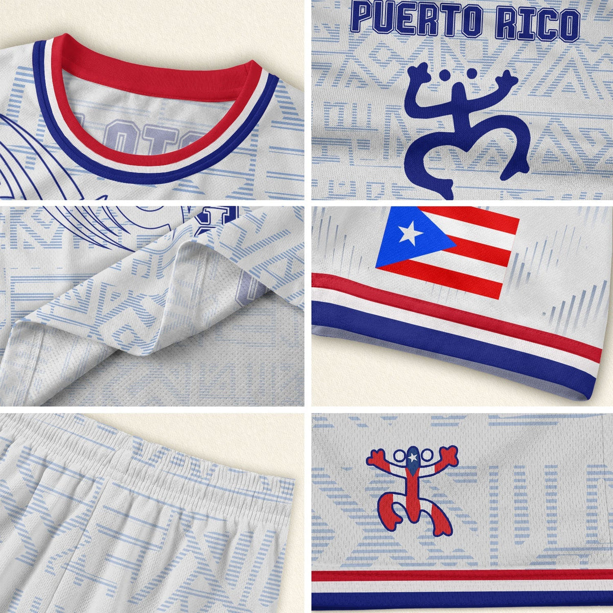 Kids Puerto Rico Soccer Jersey, White Blue Taino Sun Coqui Boricua for Boy and Girl, Youth Soccer Jersey, Puerto Rico Kids Soccer Jersey, Northryn Co.