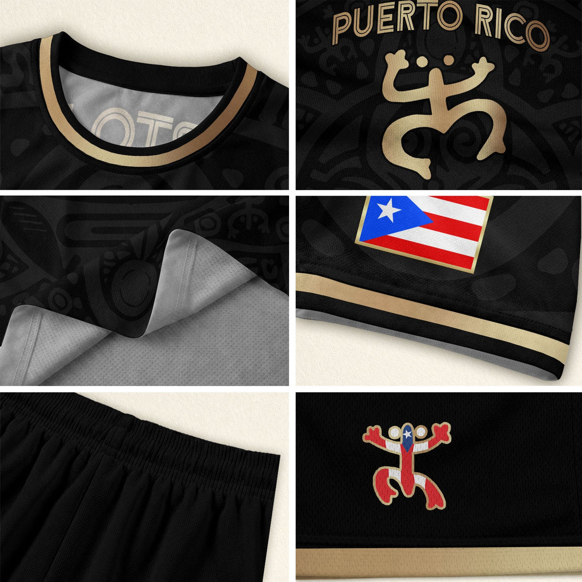 Kids Puerto Rico Soccer Jersey, Black Gold Boricua Taino Mask for Boy and Girl, Youth Soccer Jersey Meets Puerto Rico Kids Soccer Jersey, Northryn Co.