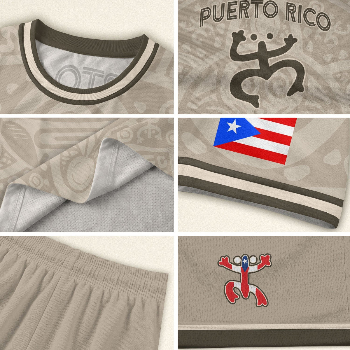 Kids Puerto Rico Soccer Jersey for Boy and Girl, Beige Gold Boricua Taino Mask, Youth Soccer Jersey Meets Puerto Rico Kids Soccer Jersey, Northryn Co.