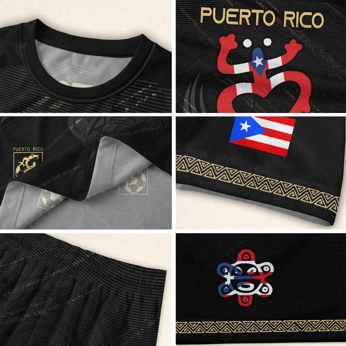 Kids Puerto Rico Soccer Jersey, Black Gold Boricua Coqui Frog for Boy and Girl, Youth Soccer Jersey Meets Puerto Rico Kids Soccer Jersey, Northryn Co.